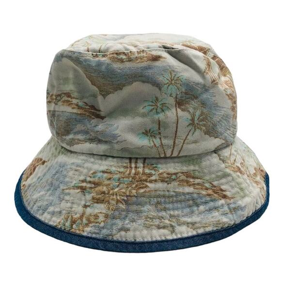 VTG Rip Curl Unisex Bucket Hat Palm Tree Beach Summer Hawaiian Sz Small Soft - Picture 1 of 8